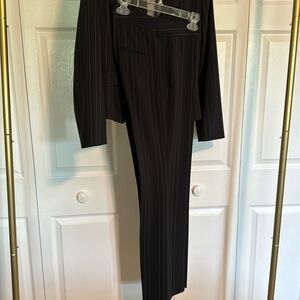 Antonio Melani suit pants black w white pinstripes sz 12 (matching blazer sz 10)